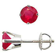 14K White Gold 1.50cttw Ruby Earrings