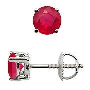 18K White Gold 1.00cttw Ruby Earrings