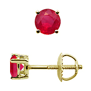 18K Yellow Gold 0.75cttw Ruby Earrings