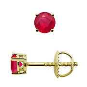 18K Yellow Gold 0.25cttw Ruby Earrings