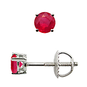 18K White Gold 0.25cttw Ruby Earrings