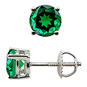 18K White Gold 1.50cttw Emerald Earrings