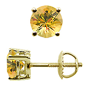 18K Yellow Gold 1.50cttw Yellow Sapphire Earrings