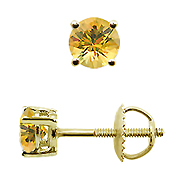 18K Yellow Gold 0.75cttw Yellow Sapphire Earrings