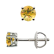 18K White Gold 0.75cttw Yellow Sapphire Earrings