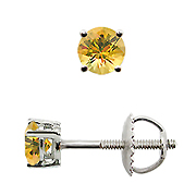 18K White Gold 0.25cttw Yellow Sapphire Earrings