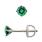 18K White Gold 0.25cttw Emerald Earrings