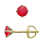 18K Yellow Gold 0.50cttw Ruby Earrings