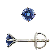 18K White Gold Martini 0.25cttw Blue Sapphire Earrings