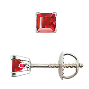 18K White Gold 0.25cttw Ruby Earrings