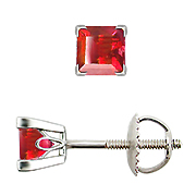 18K White Gold 0.50cttw Ruby Earrings