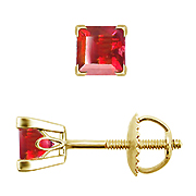 18K Yellow Gold 0.50cttw Ruby Earrings