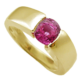 18K Yellow Gold Solitaire Ring : 0.50 ct Pink Sapphire
