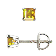 18K White Gold 0.25cttw Yellow Sapphire Earrings