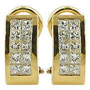 18K Yellow Gold 1.10cttw Diamond Earrings