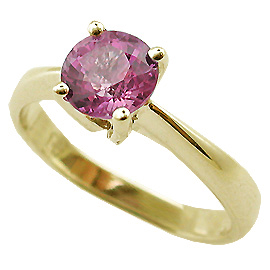 18K Yellow Gold Solitaire Ring : 1.00 ct Sapphire