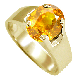 18K Yellow Gold Solitaire Ring : 2.00 ct Sapphire