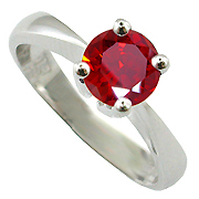 18K White Gold 1.00ct Ruby Ring