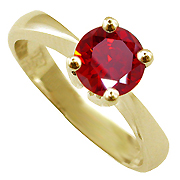 18K Yellow Gold 1.00ct Ruby Ring