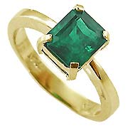 18K Yellow Gold 1.00ct Emerald Ring