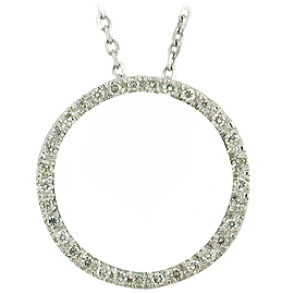 14K White Gold Drop Pendant : 0.16 cttw Diamonds