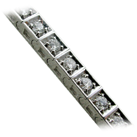 18K White Gold Tennis Bracelet : 2.00 cttw Diamonds