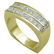 18K Yellow Gold 2.00cttw Diamond Men's Ring