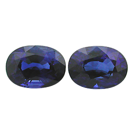 5.11 cttw Rich Royal Blue Pair of Oval Natural Sapphires