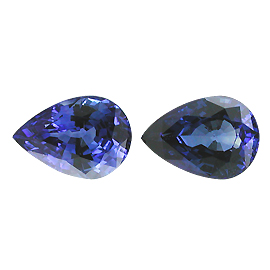 2.74 cttw Pair of Pear Shape Sapphires : Deep Blue