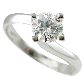 18K White Gold Solitaire Ring : 1.00 ct Diamond