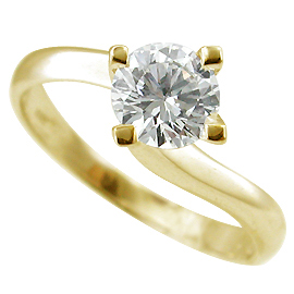 18K Yellow Gold Solitaire Ring : 1.00 ct Diamond