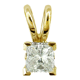 18K Yellow Gold Solitaire Pendant 0.50 cttw Diamond