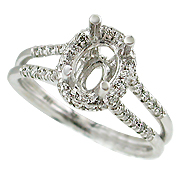 18K White Gold 0.37cttw Diamond Setting