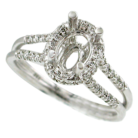 18K White Gold Multi Stone Setting : 0.37 cttw Diamonds