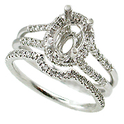 18K White Gold 0.47cttw Diamond Setting