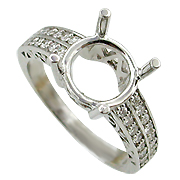 18K White Gold 0.28cttw Diamond Setting