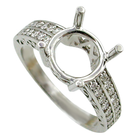 18K White Gold Multi Stone Setting : 0.28 cttw Diamonds