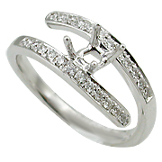 18K White Gold 0.36cttw Diamond Setting