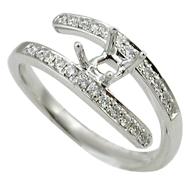 18K White Gold Multi Stone Setting : 0.36 cttw Diamonds