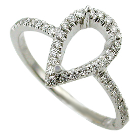 18K White Gold Multi Stone Setting : 0.24 cttw Diamonds