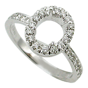 18K White Gold 0.36cttw Diamond Setting