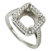 18K White Gold 0.35cttw Diamond Setting
