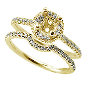 18K Yellow Gold 0.45cttw Diamond Setting