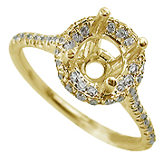 18K Yellow Gold 0.45cttw Diamond Setting