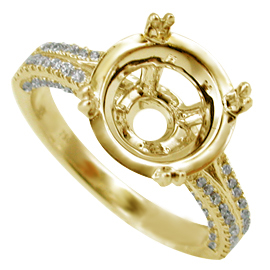 18K Yellow Gold Multi Stone Setting : 0.52 cttw Diamonds