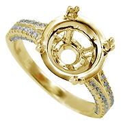 18K Yellow Gold 0.52cttw Diamond Setting