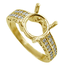 18K Yellow Gold Multi Stone Setting : 0.28 cttw Diamonds