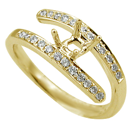 18K Yellow Gold Multi Stone Setting : 0.36 cttw Diamonds