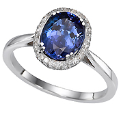 18K White Gold 2.55cttw Tanzanite & Diamond Ring