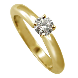 18K Yellow Gold Solitaire Ring : 0.40 ct Diamond